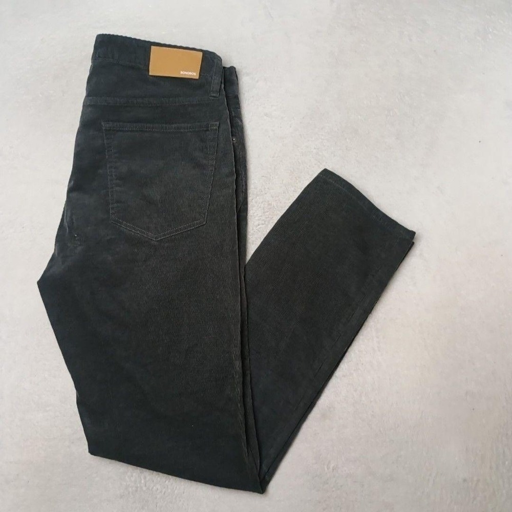 Bonobos Jeans Men 33x32 Gray Tailored Slim Corduroy Stretch 5-Pocket Work School